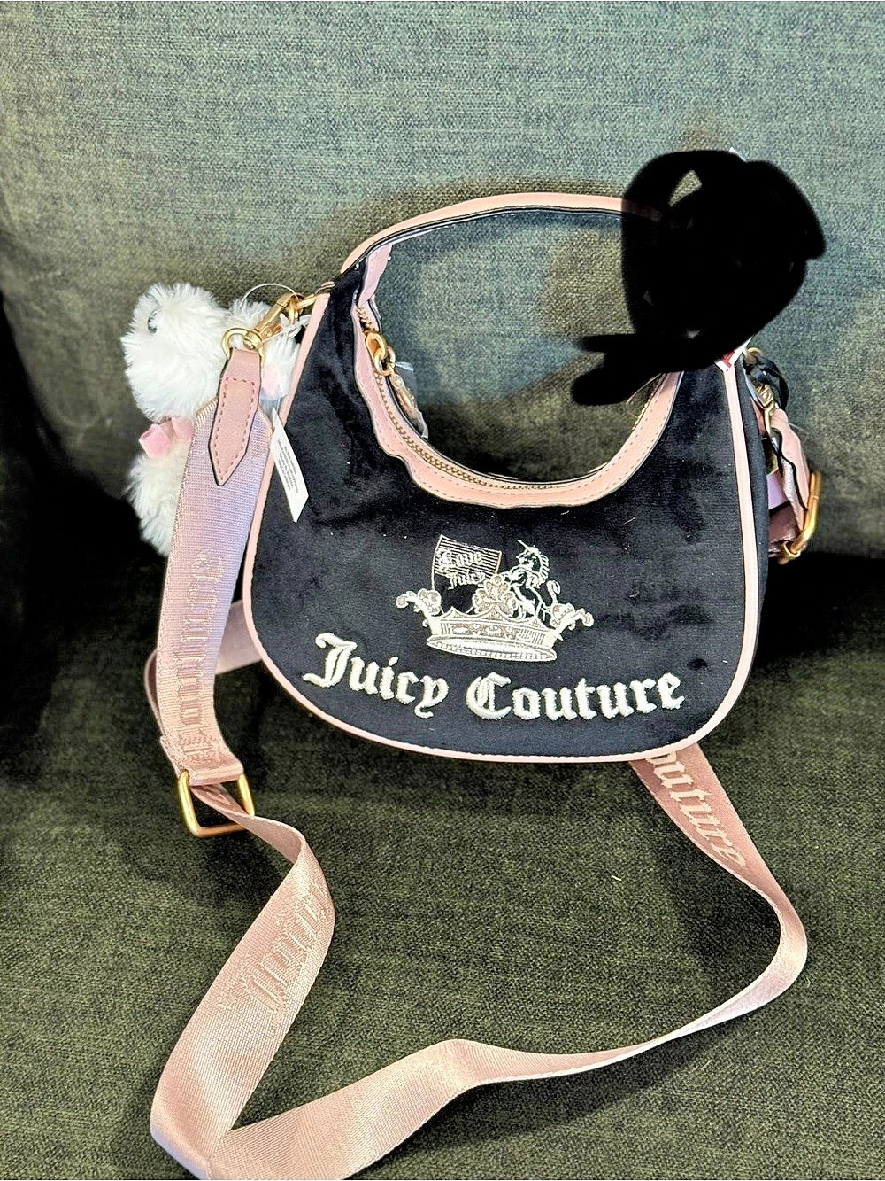 Juicy Couture Black & Pink Crossbody Bag